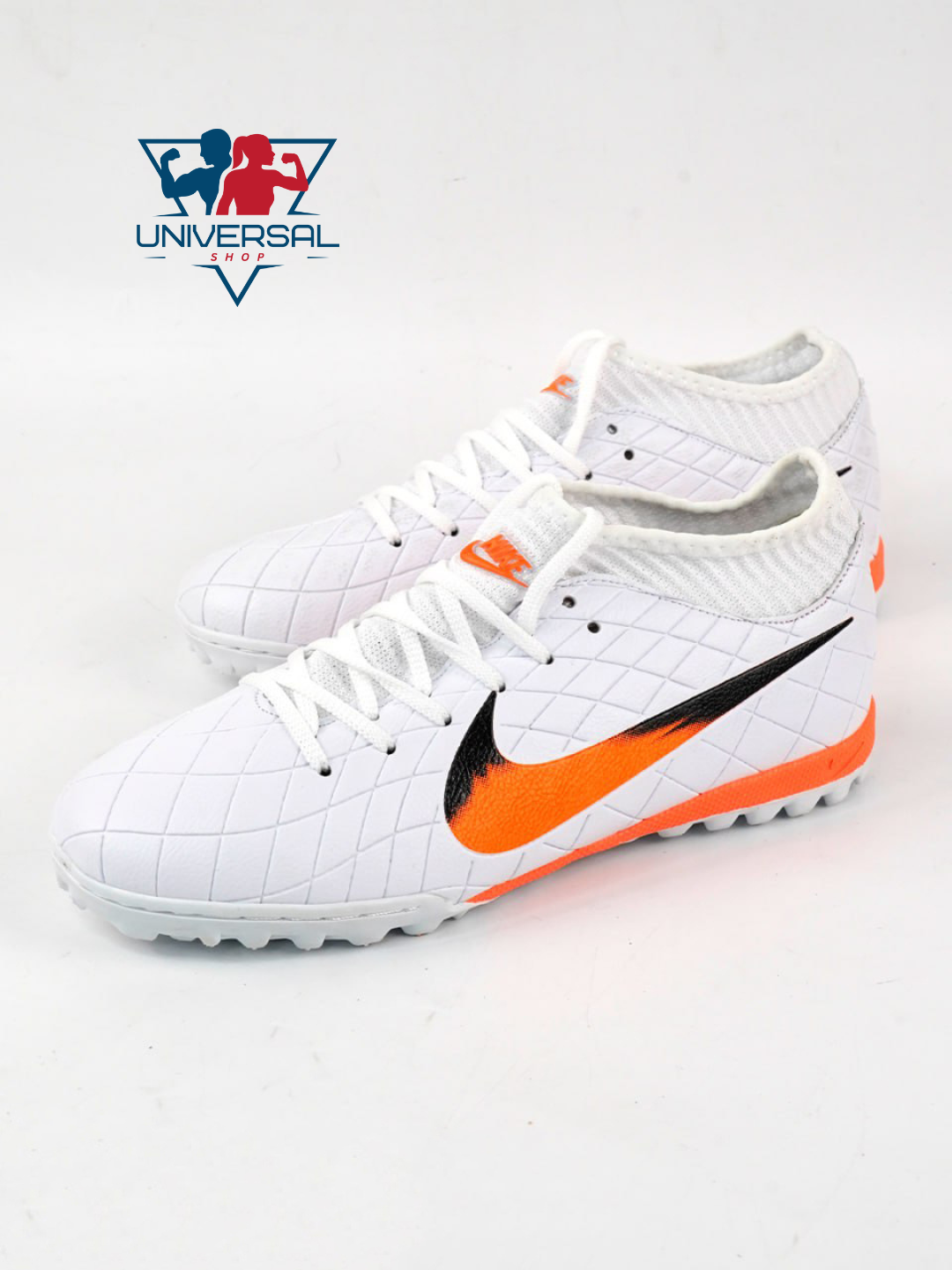 Бутсы NIKE, размер 40, белый/оранжевый