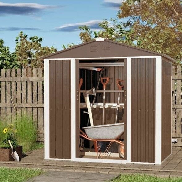 Хозблок (сарай павильон) металлический с двухскатной крышей 1850х1800х1200мм