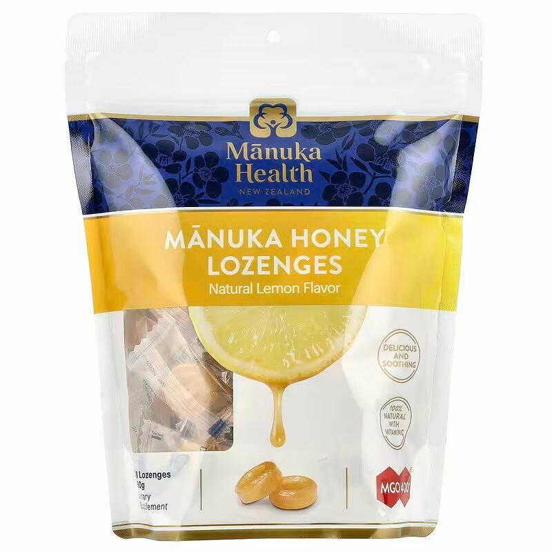 Manuka Health, Manuka Honey Lozenges, Леденцы с медом манука, вкус лимона, 58 штук