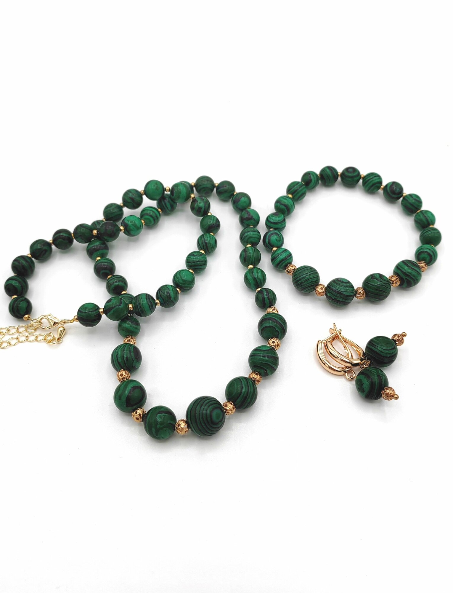 Колье Apsara, длина 47 см, черный, зеленый — фото 1