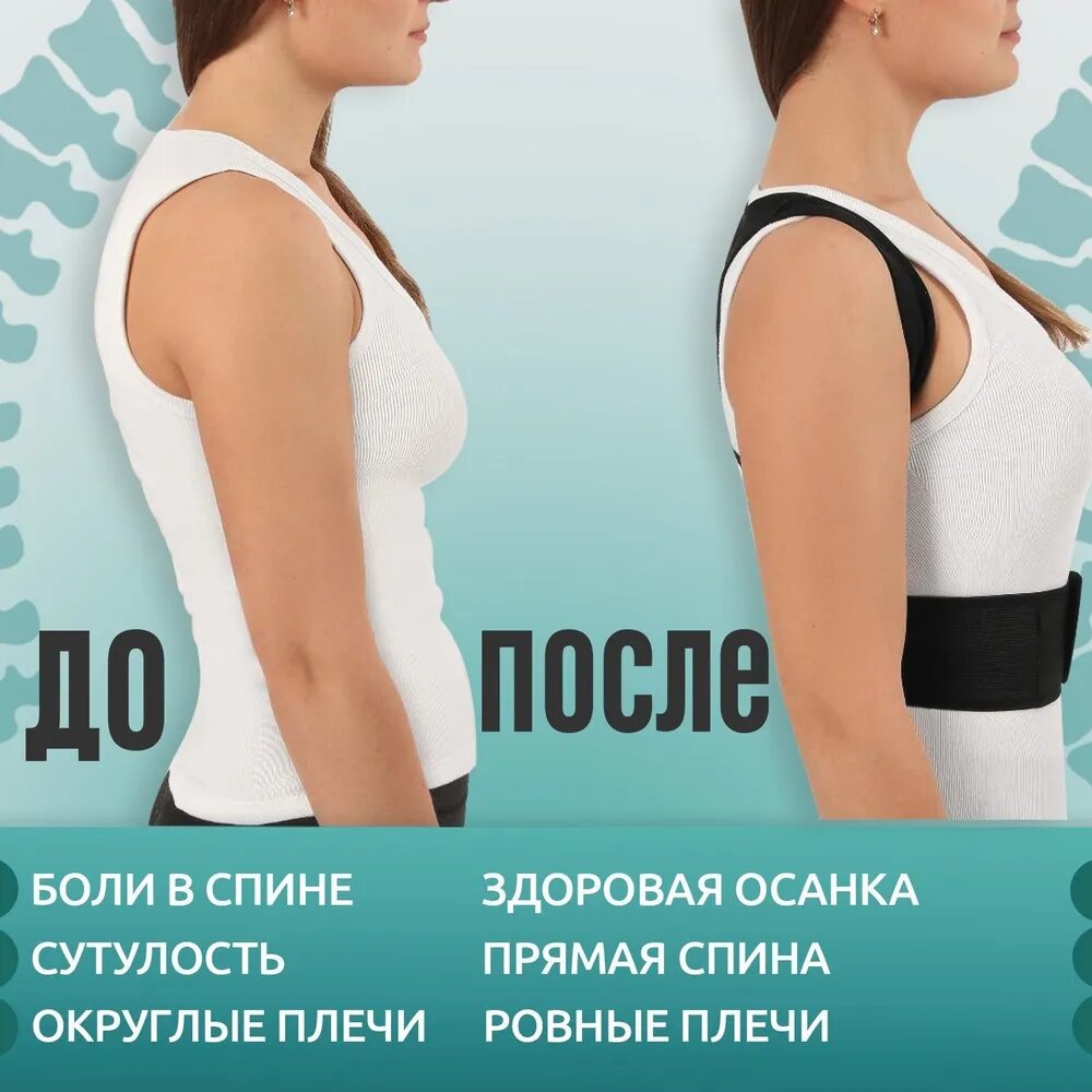 Картинки Корректор- фиксатор для осанки и поясницы на липучка