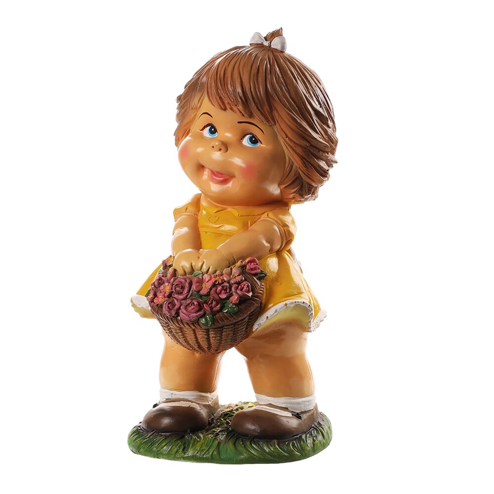 Садовая фигура Девочка с корзиной цветов 48х33х33 см