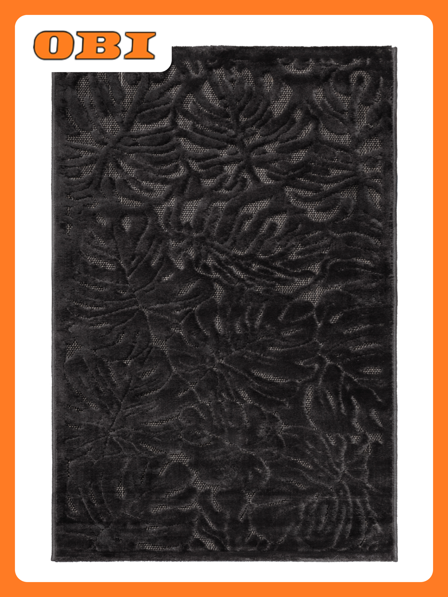 Ковер GROTTA полипропилен хлопок 2x3 м высота ворса 7 мм черный