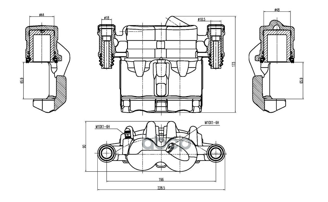 CITROEN Jumper 2006->, FIAT Ducato 2006->, PEUGEOT Boxer 2006-> (диск 24мм, поршень 44мм+48мм) Суппорт тормозной передн. L S&K.