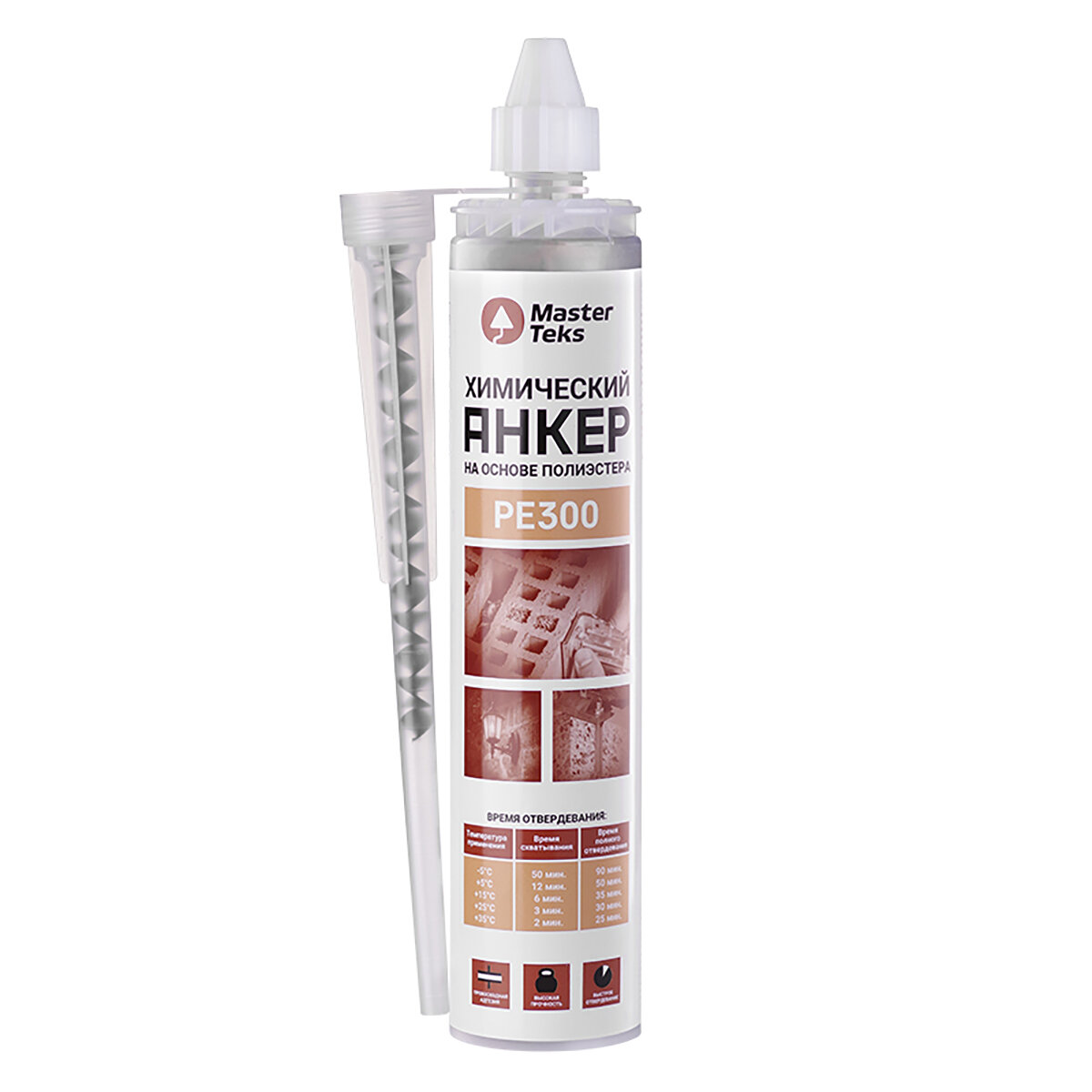 Анкер химический MasterTeks PE300 всесезонный двухкомпонентный 300 мл