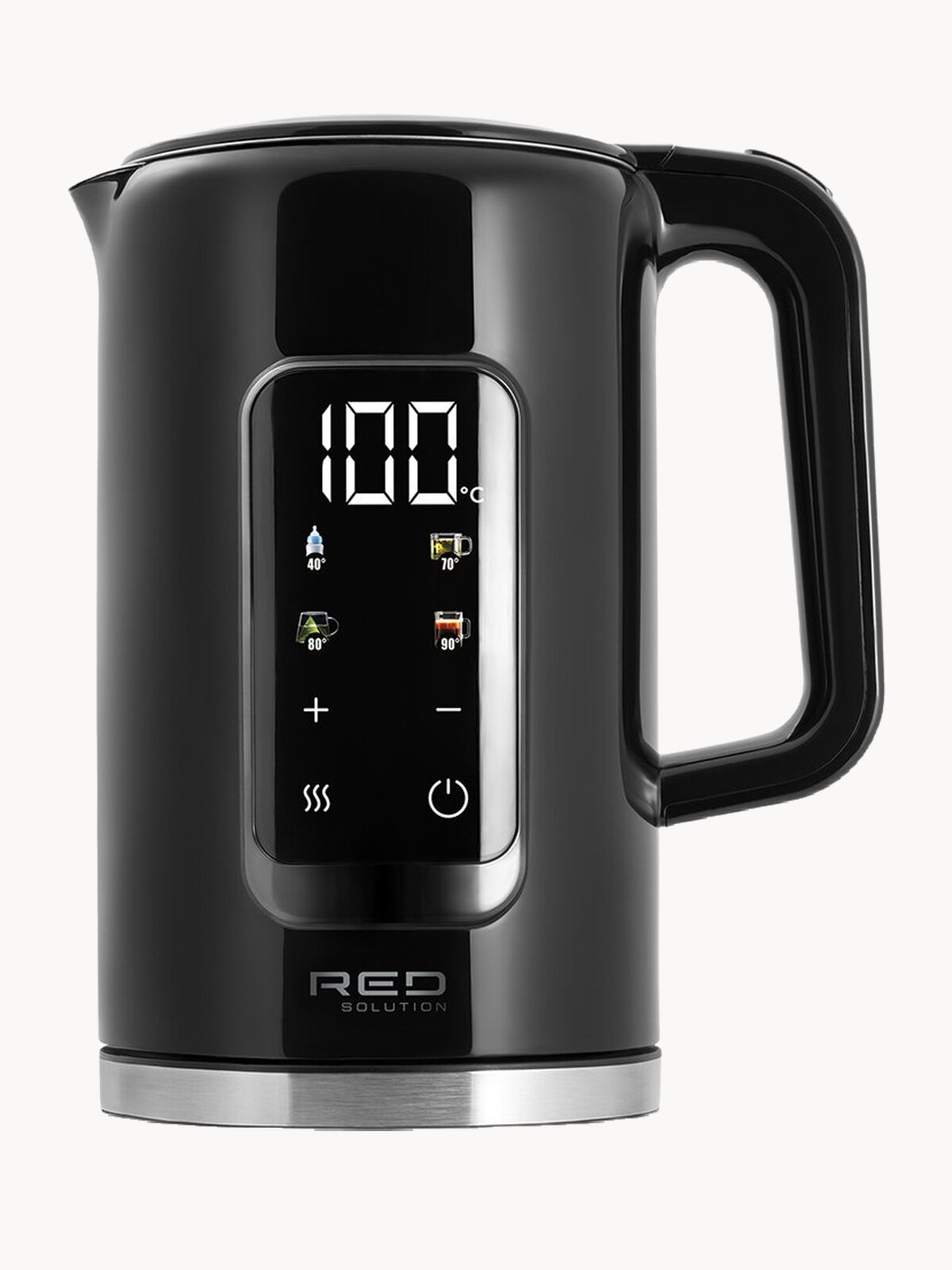 Чайник RED SOLUTION AM120D, черный глянцевый, 1.7 л, корпус из металла и пластика, 2000 Вт, закрытый нагревательный элемент