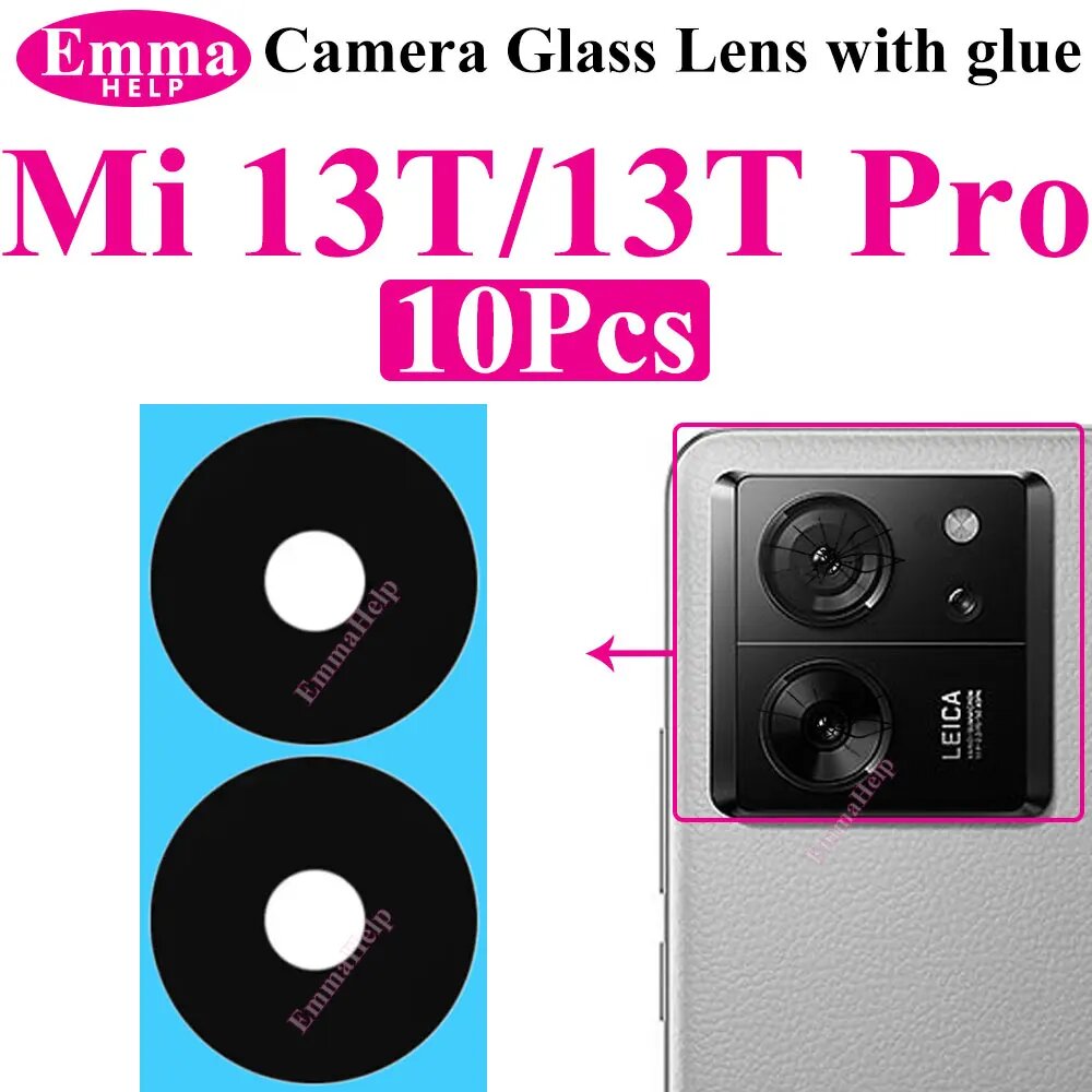 10 комплектов стеклянных линз задней камеры для Xiaomi Mi 14 13 12 11 Pro 13Ultra 13Lite 12s 12x 14T 13T 12T 11T Pro с клейкой наклейкой