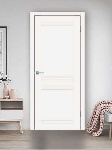 Изображение товара Дверь межкомнатная TRIADOORS L11, глухая , в комплекте, ПВХ, Сатин белый MODERN, МДФ, 80х200 см, 1 шт.