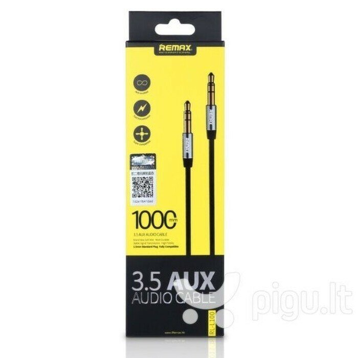 Кабель AUX (3.5 mm - 3.5 mm) Remax L100 (1 м.) Черный