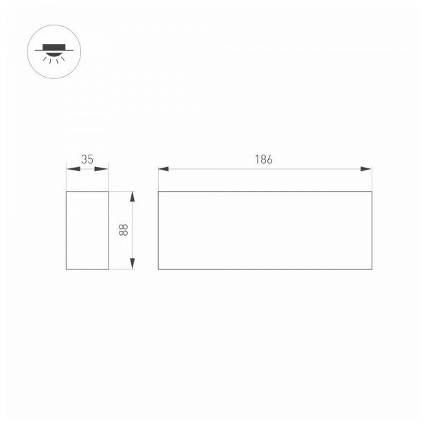 Светильник SP-ORIENT-SURFACE-TC-S186x35-15W Warm3000 (WH, 30 deg, 230V) (Arlight, IP20 Металл, 5 лет) - фотография № 3