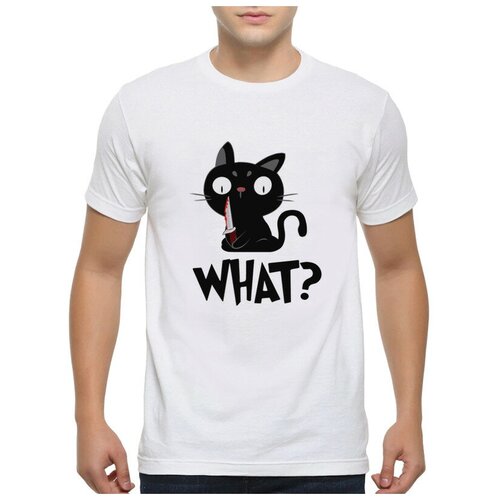 Футболка DreamShirts Котик-убийца с ножом WHAT? Мужская Серая 2XL