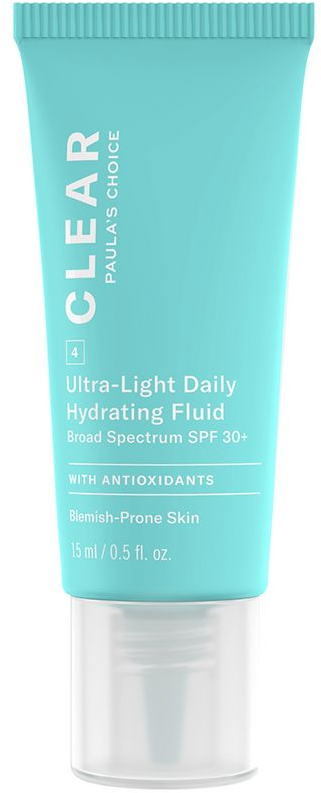 Увлажняющий крем для жирной и склонной к высыпаниям кожи лица PAULAS CHOICE CLEAR ultra-light daily hydrating fluid broad spectrum SPF 30+ 15ml