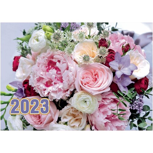 Календарь квартальный, серия Цветы, название Нежный букет календарь квартальный на 2023 год японский сад