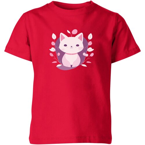 Футболка Us Basic, размер 4, красный детская футболка котик монстр 140 темно розовый