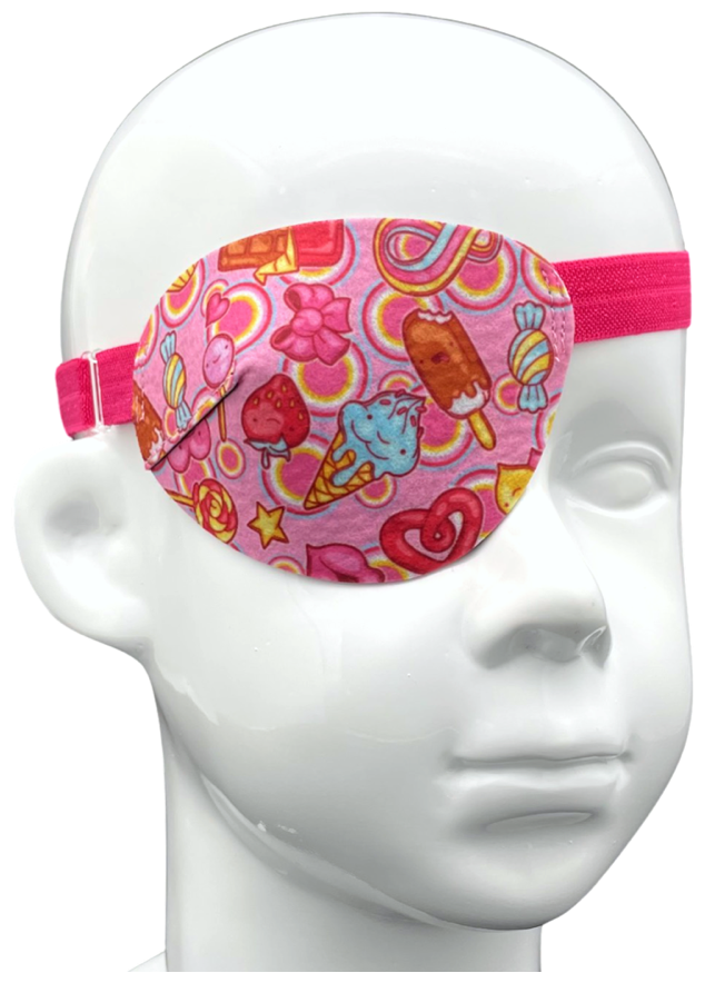 Окклюдер на резинке eyeOK "Няшные Вкусняшки Kawaii", размер взрослый, для закрытия правого глаза, анатомический