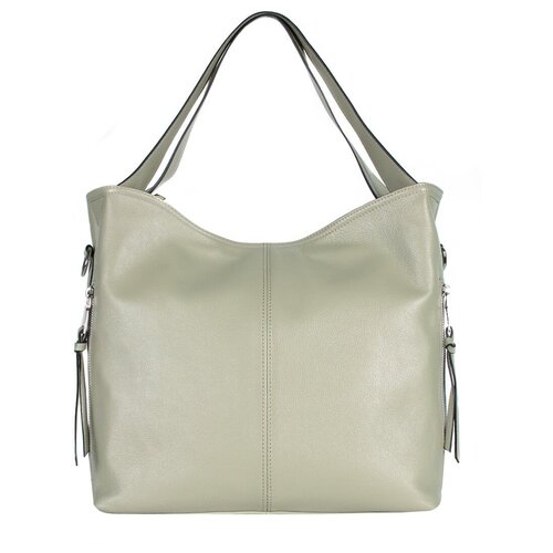 фото Сумка/сумка женская/натуральная кожа/meyninger/а-св-8026/серо-зеленыйл22/модель хобо/с двумя ручками/с плечевым ремешком