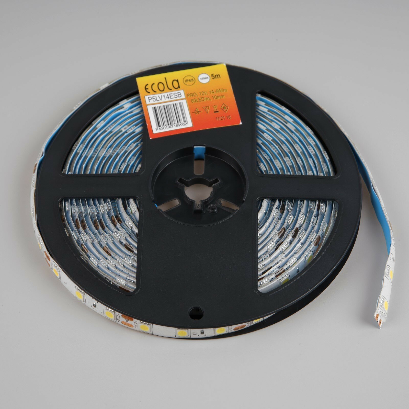 Светодиодная лента на катушке Ecola LED strip PRO 14.4W/m 12V IP65 10mm 60Led/m 4200K 18Lm/LED 1080Lm/m 5м. P5LV14ESB