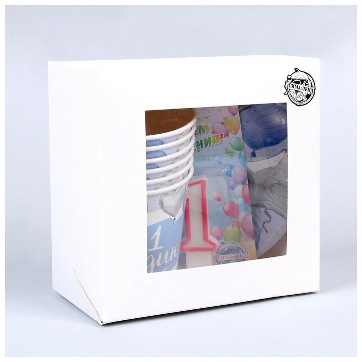 Набор бумажной посуды "1 годик малыш" со свечой 9200245 . - фотография № 11