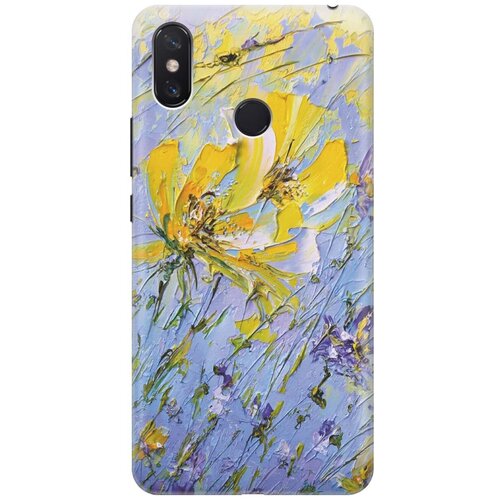 фото Re:paчехол - накладка artcolor для xiaomi mi max 3 с принтом "желтое на синем"