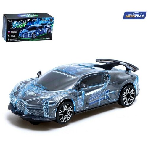 Машина Crazy race гонки русская озвучка свет работает от батареек цвет серый 691₽