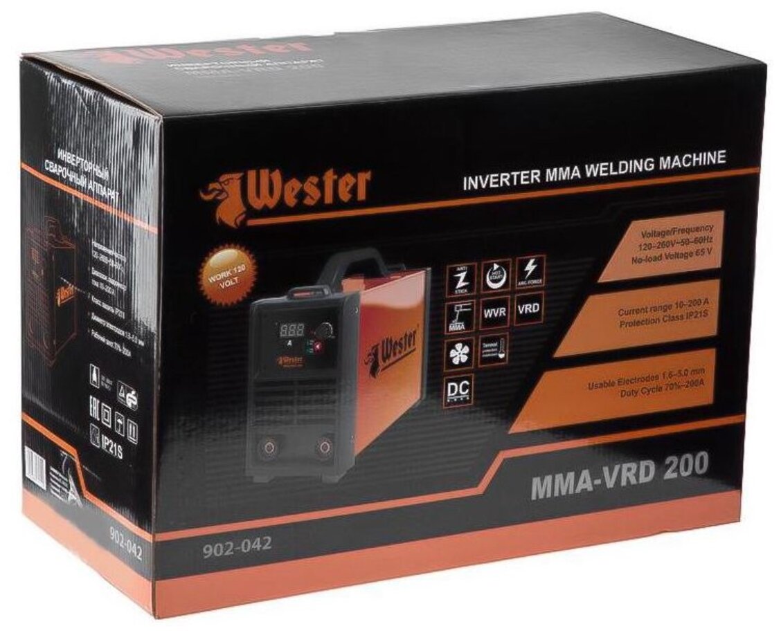 Сварочный аппарат инвертор WESTER MMA-VRD 200 [284338] - фото №8