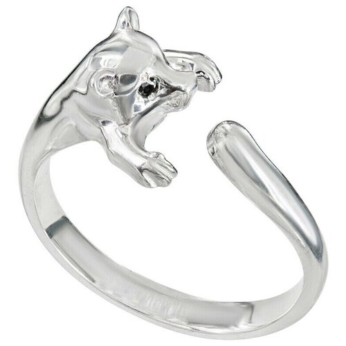 Серебряное кольцо "Мишка" - коллекция Обнимашки / покрытие Белый Родий LAZURIT-ONLINE серебристый  