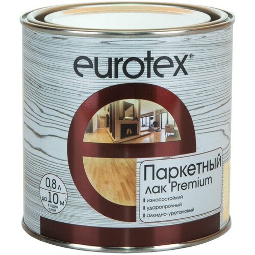 Лак паркетный eurotex-premium 0,8л глянцевый