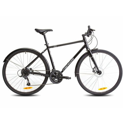 Дорожный велосипед Merida Crossway Urban 50, год 2023, цвет Черный-Серебристый, ростовка 21.5