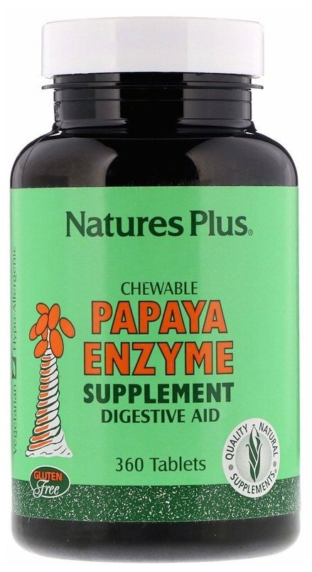 Chewable Papaya Enzyme (Жевательные Ферменты Папайи) 360 таблеток (Nature's Plus)