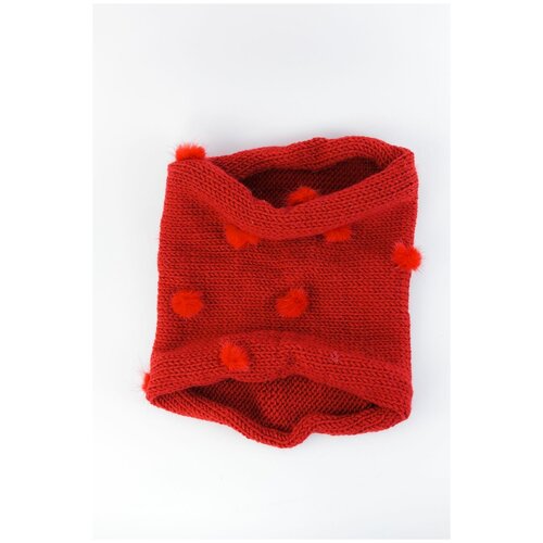 Снуд детский c меховым декором Carolon / Трикотажный шарф- снуд для девочки / Стильный шарф для девочек