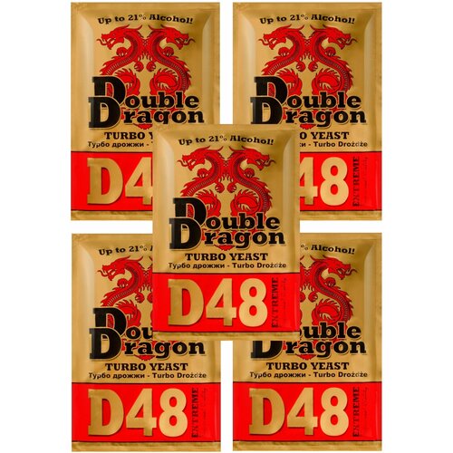 Дрожжи спиртовые Double Dragon D48 Turbo, 5 шт. 660 гр.