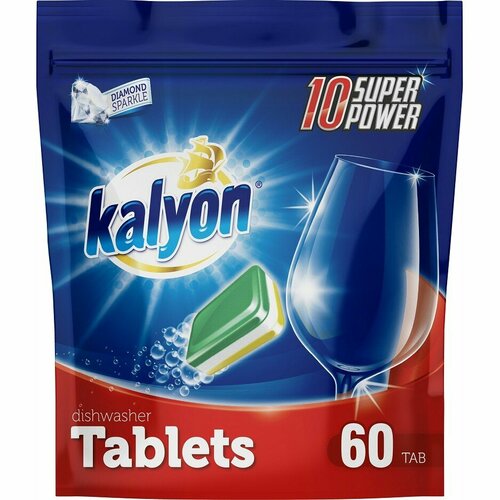 Таблетки для посудомоечной машины 10 Суперсил KALYON DISHWASHING TAB ALL IN ONE WITH 60 шт