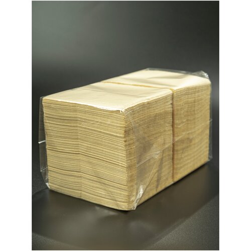 Салфетки бумажные ZELPAPER 24х24 шампань, однослойные, 400 шт, 100% целлюлоза