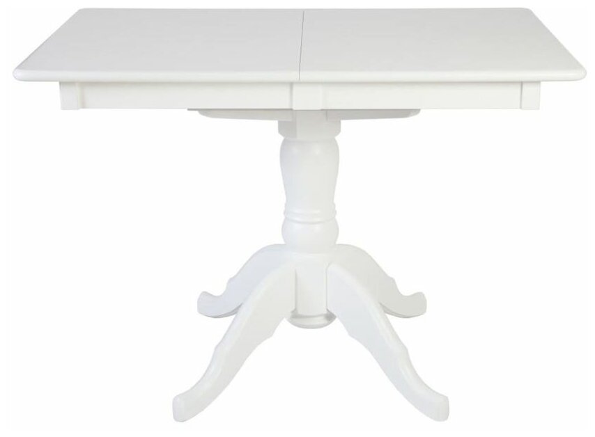 Столы RedBlack Стол обеденный раздвижной на одной ноге Альт-110 (Белый/массив березы, Шпон)