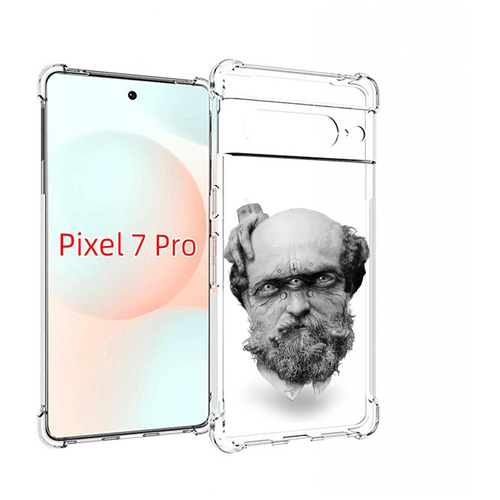 Чехол MyPads страшный бородатый мужчина абстракция для Google Pixel 7 Pro задняя-панель-накладка-бампер