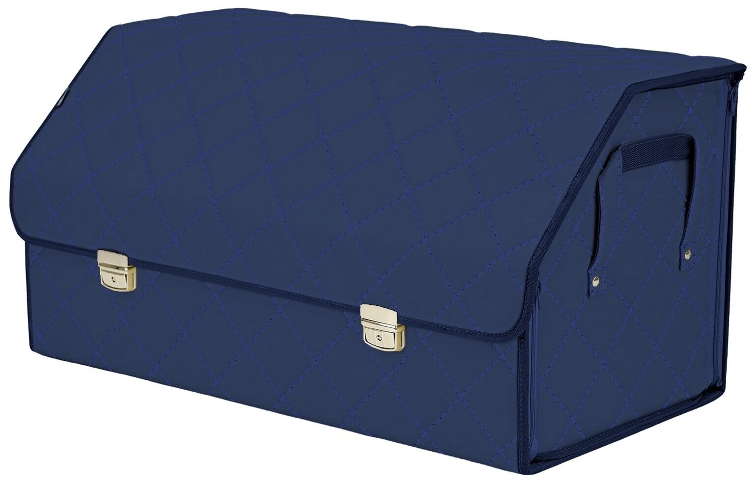 Органайзер-саквояж в багажник "Союз Премиум" (размер XL Plus). Цвет: синий с синей прострочкой Ромб.
