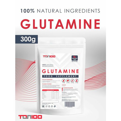 TOP100 Аминокислота Глютамин 300г nutrex аминокислота глютамин 5000 мг glutamine drive л глутамин порошок 300 грамм