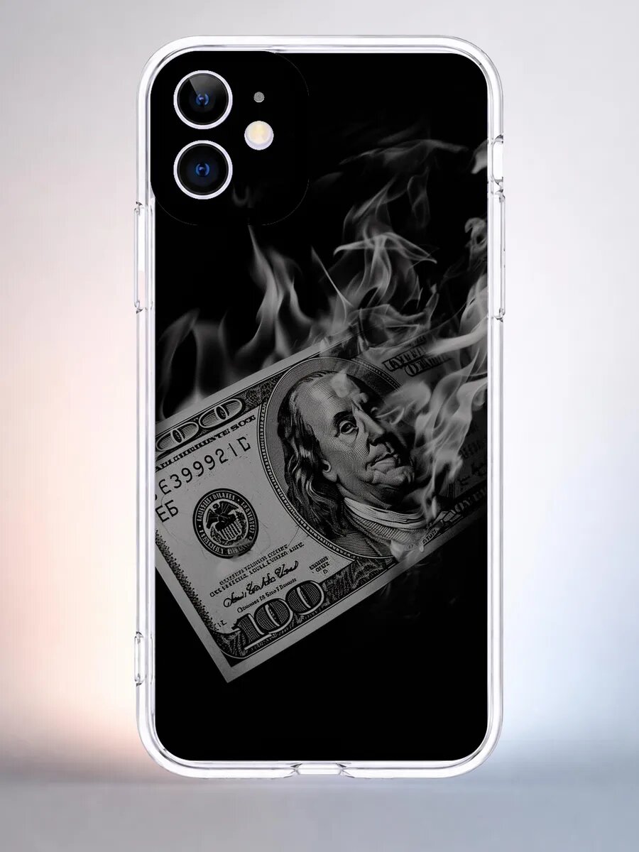 Чехол iPhone 11 горящие деньги силиконовый