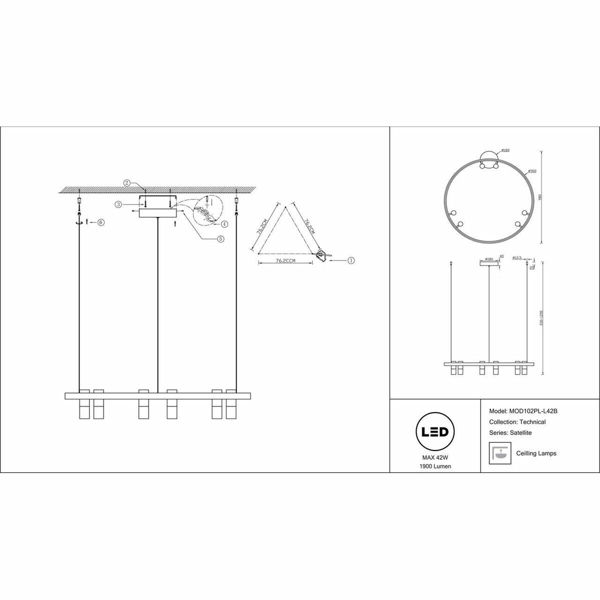 Светильник Maytoni SATELLITE MOD102PL-L42B - фото №8