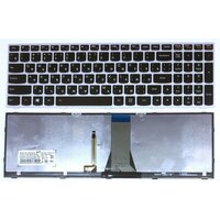 Клавиатура для ноутбука Lenovo IdeaPad G50-30, G50-45, G50-70, B50-30 черная, рамка серебряная, с подсветкой