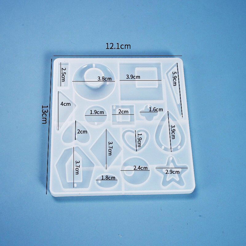 Силиконовый молд форма для эпоксидной смолы для создания серёжек, подвесок, кулонов 16 в 1