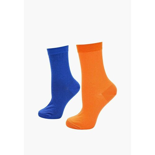 фото Носки big bang socks разнопарные, однотонные, размер 35-39, оранжевый, синий