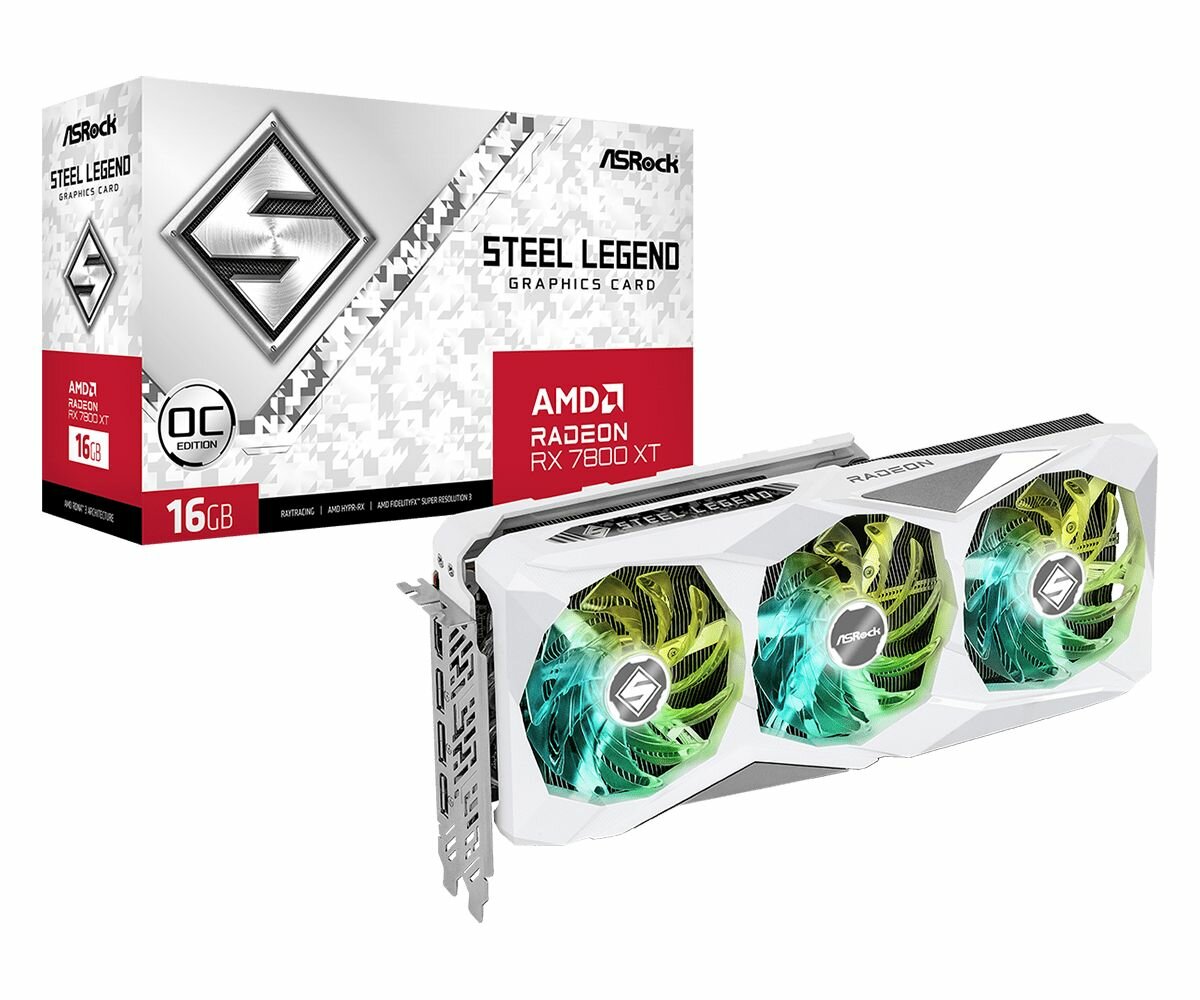 Видеокарта ASRock RX7800XT Steel Legend 16GB OC RTL