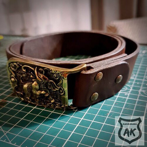 фото Ремень , размер 115, коричневый leather ak