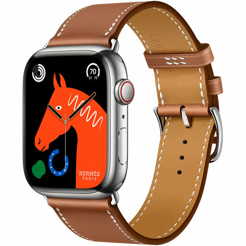 Часы Apple Watch Series 8 Hermès 45mm Silver Stainless Steel Case with Gold Single Tour