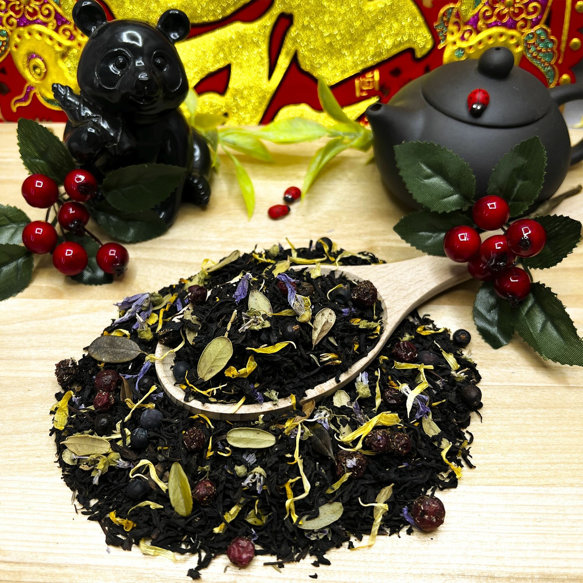 Индийский Черный чай с чабрецом, брусникой и можжевельником "Таежный Сбор" (Classic) Полезный чай / HEALTHY TEA, 100 гр