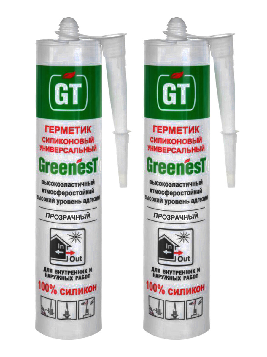 Герметик универсальный GreenesT цвет прозрачный 2 шт.