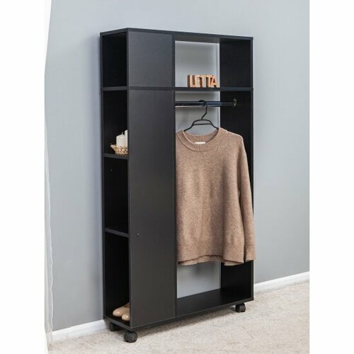 Вешалка Letta выкатная Ultra с полками Черная 3950₽