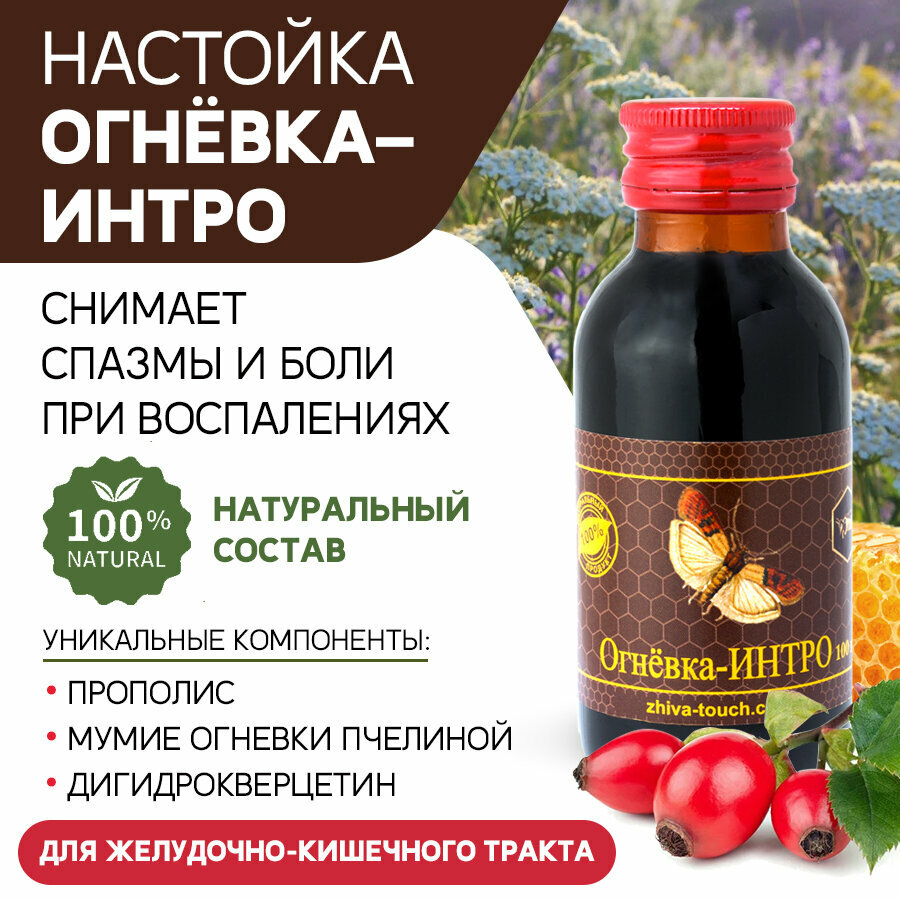 Настойка Огневка  Интро комплекс для желудочнокишечного тракта улучшения пищеварения очищение ЖКТ 100 мл