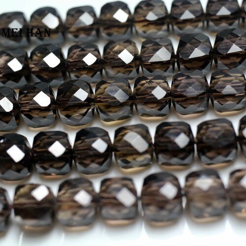 Бусины 8 мм. натуральный камень раухтопаз (20 бусин)